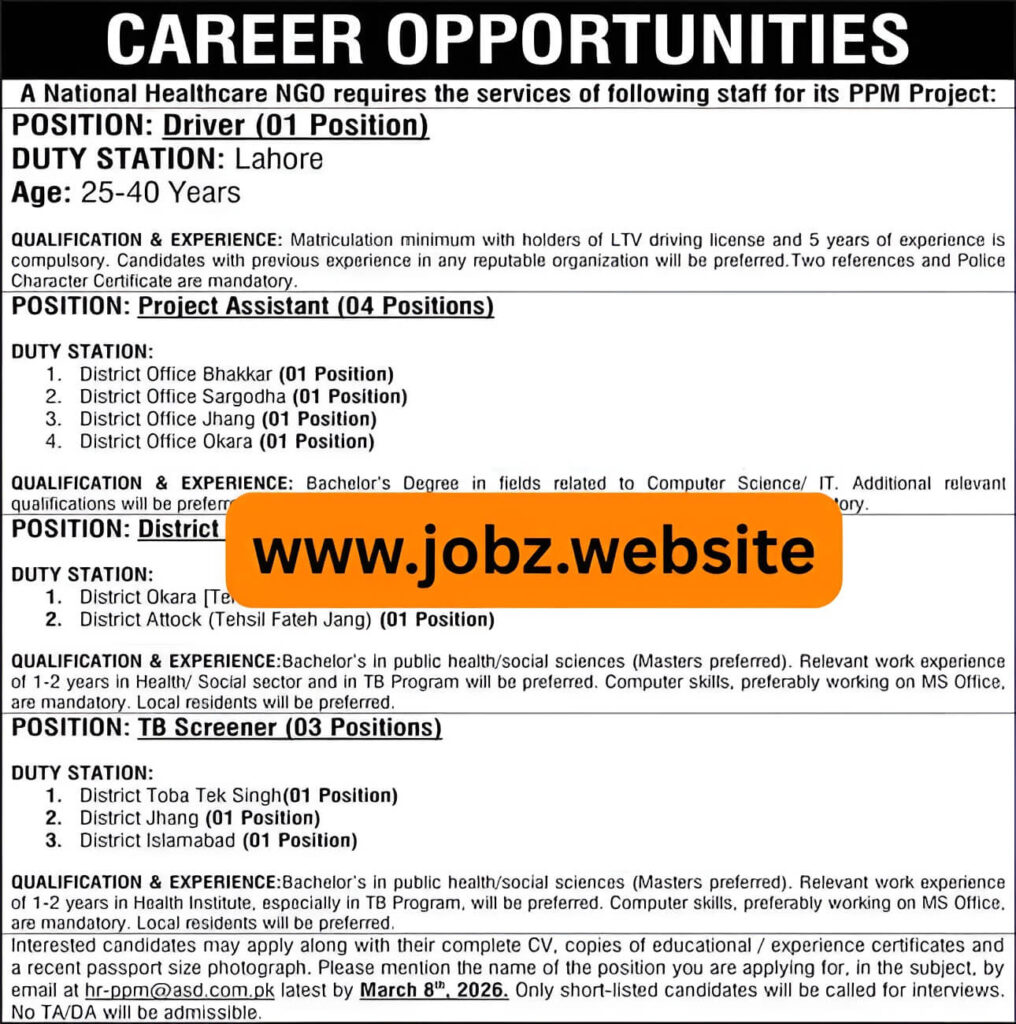 National Health Care NGO Jobs  2026